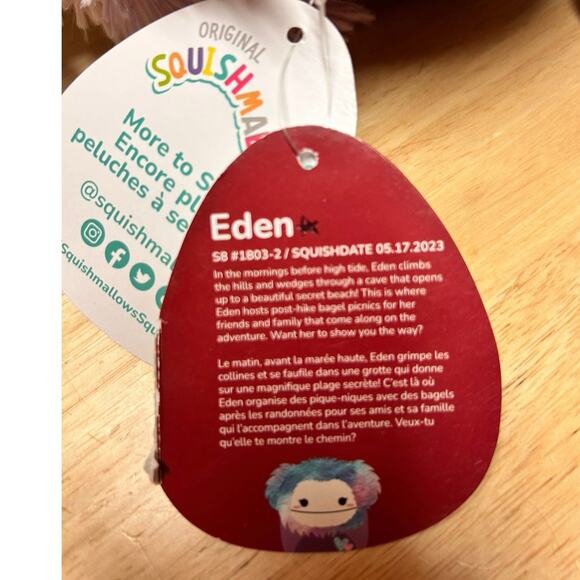 Squishmallows Plush 8” Eden the Bigfoot Plush Stuffed Toy 2023 - Picture 8 of 9